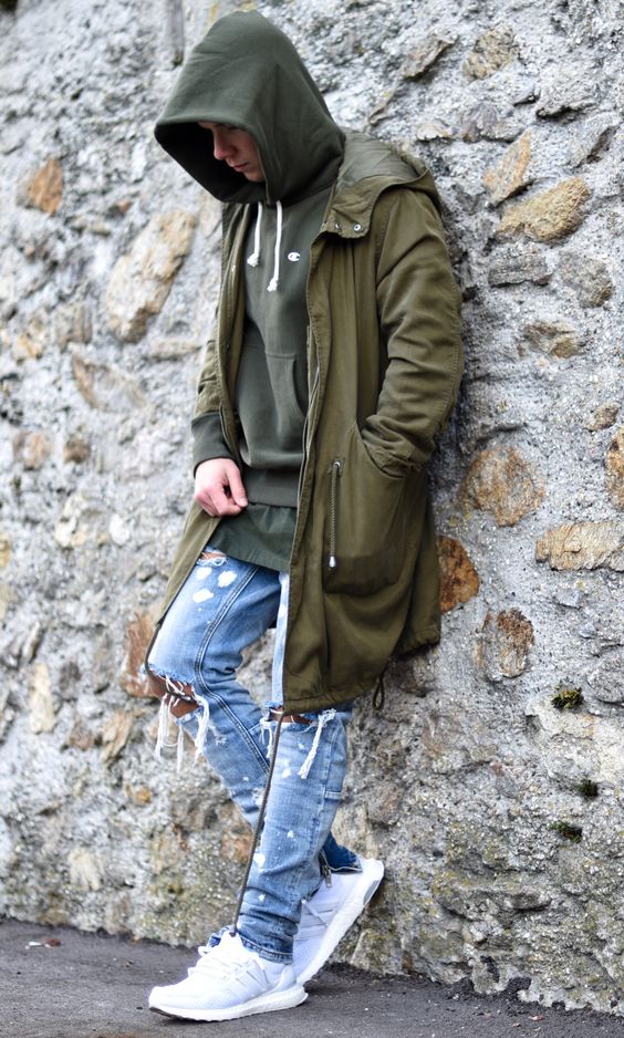 Jaqueta parka militar hot sale masculina